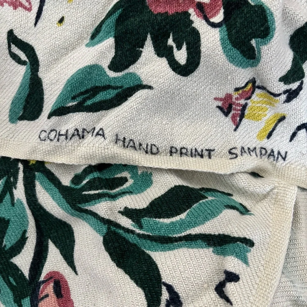 Vintage blanket/material/fabric Japanese Floral Patterned